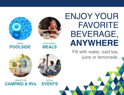 Arrow Oasis carry handle design for portable serving at outdoor events