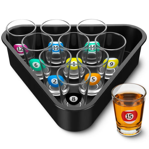 Arrowbash billiards shot glasses set of ten colorful pool ball glasses for entertaining