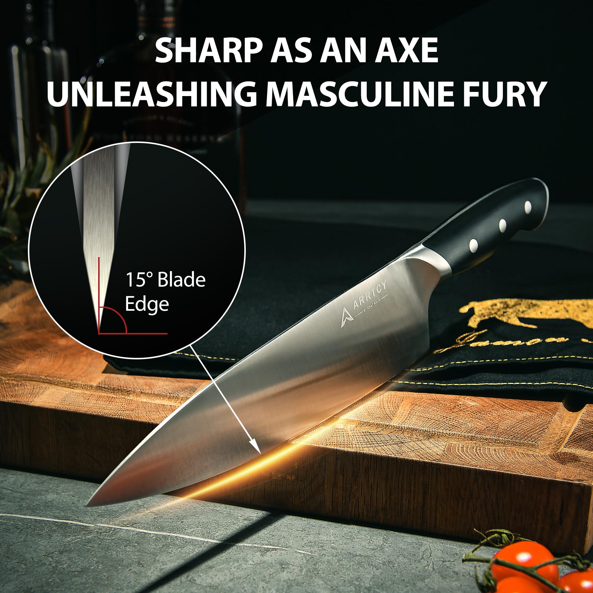 Arrtcy 8-inch bread knife ideal for clean bread cuts