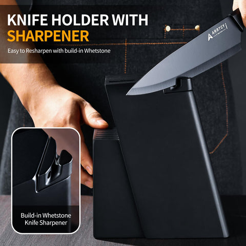 Arrtcy 7-inch santoku knife versatile for mincing, slicing, and dicing