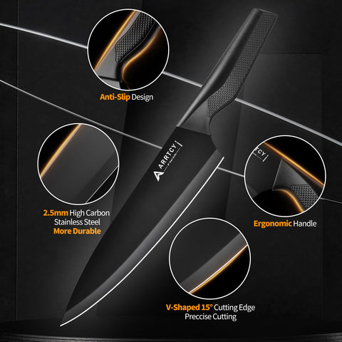 Arrtcy 8-inch bread knife with serrated edge for clean slicing