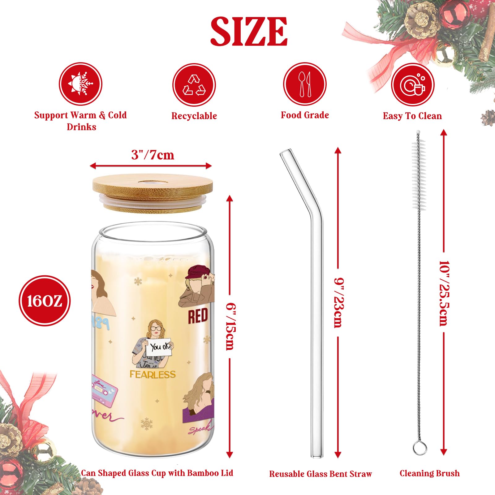 Arsemica 16oz glass cup suitable for coffee or tea at home or work