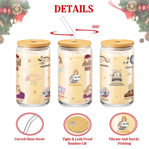 Arsemica holiday design glass cup adds seasonal cheer to beverages