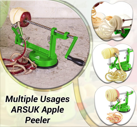 ARSUK Apple Peeler Spiral Cut creates decorative slices