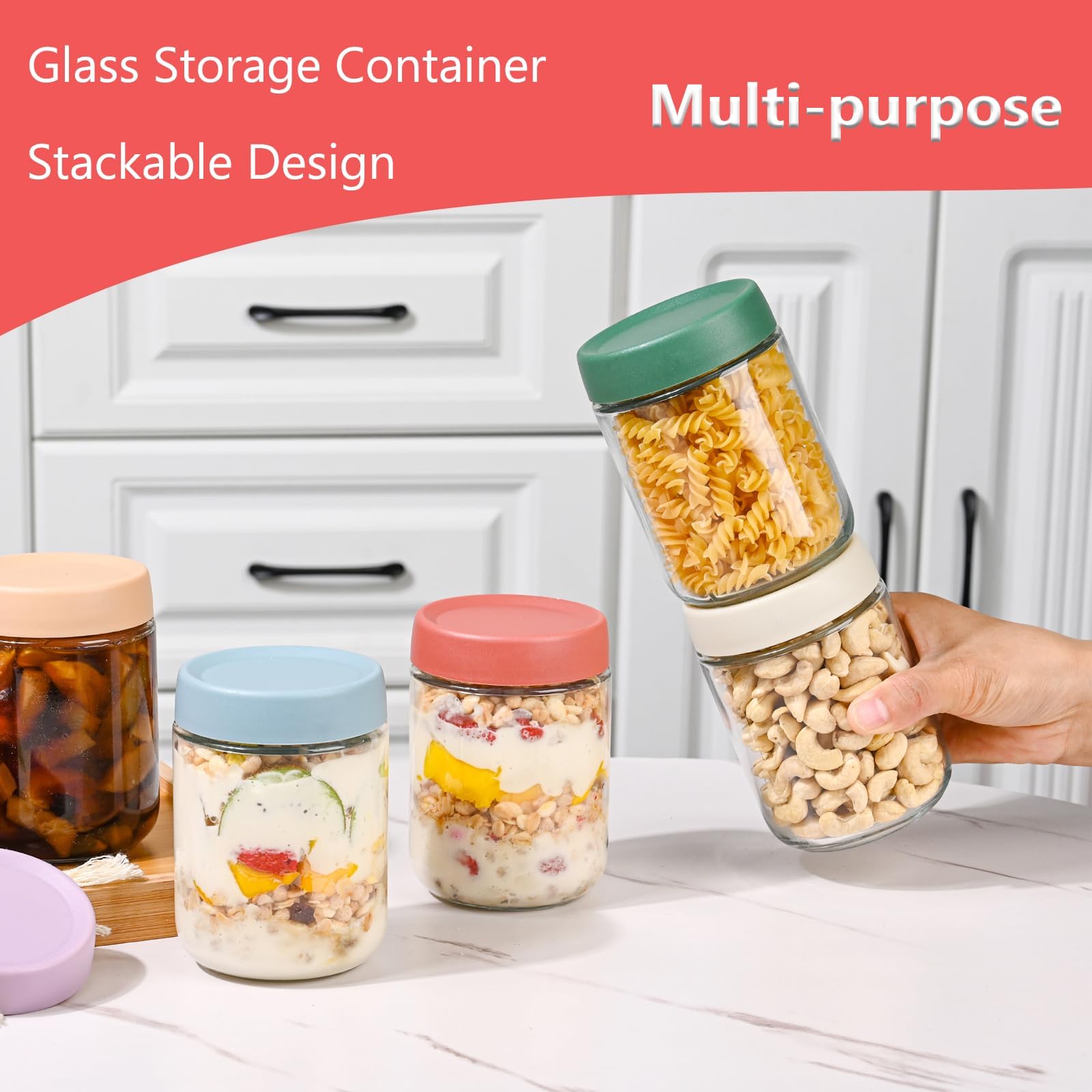 Artcochan fridge and freezer safe jar ideal for chilled yogurt or desserts.