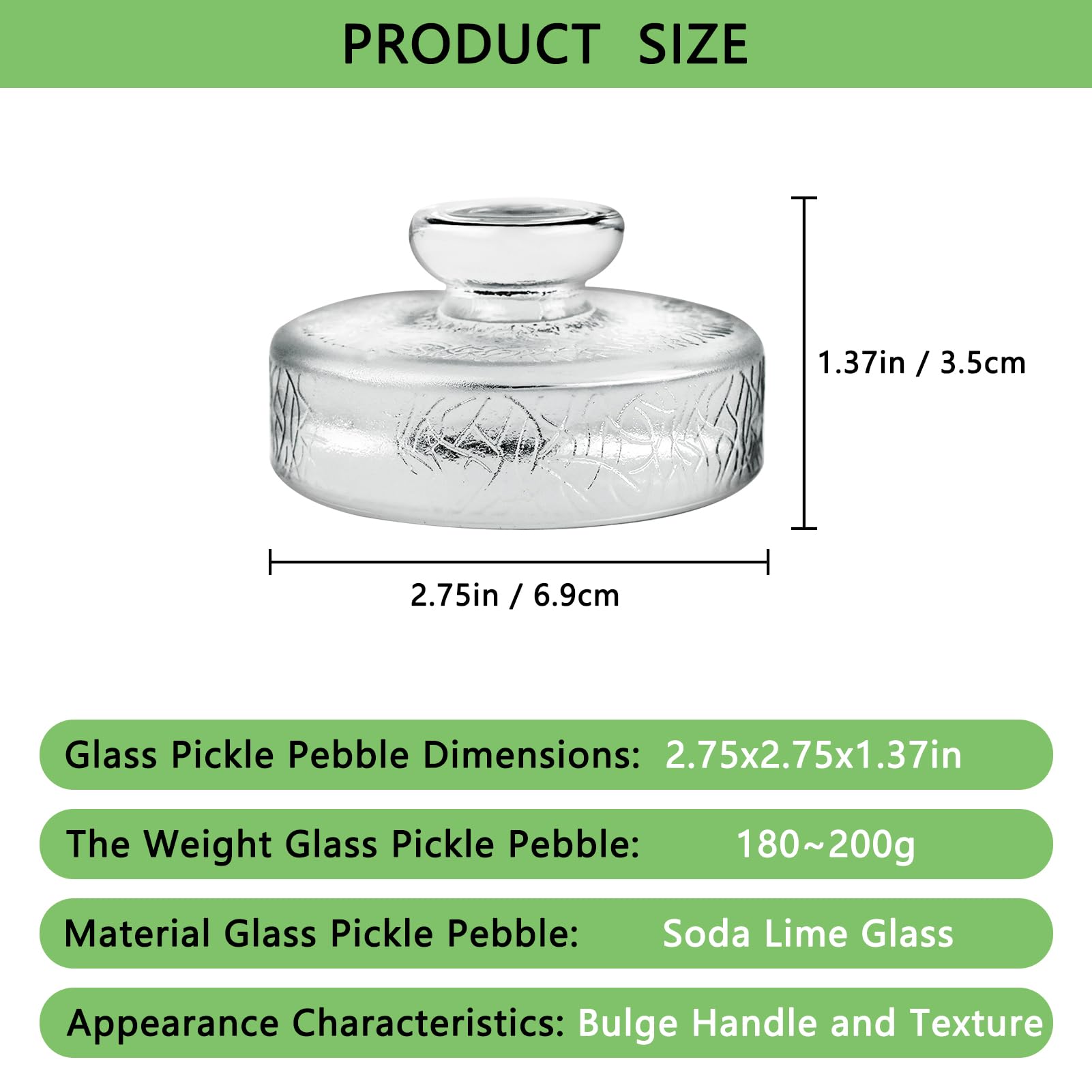 Artcome easy-grip handle design weight ensuring smooth placement and removal from jars