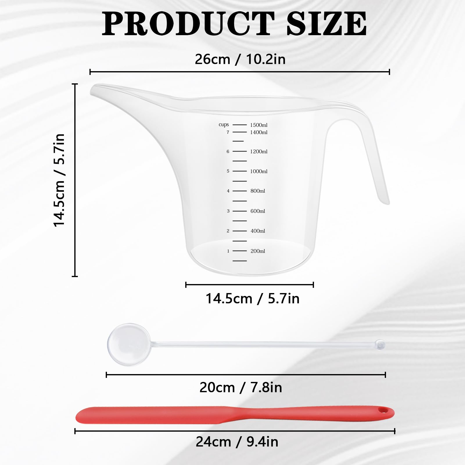 Artcome four stirring rods included with pitchers