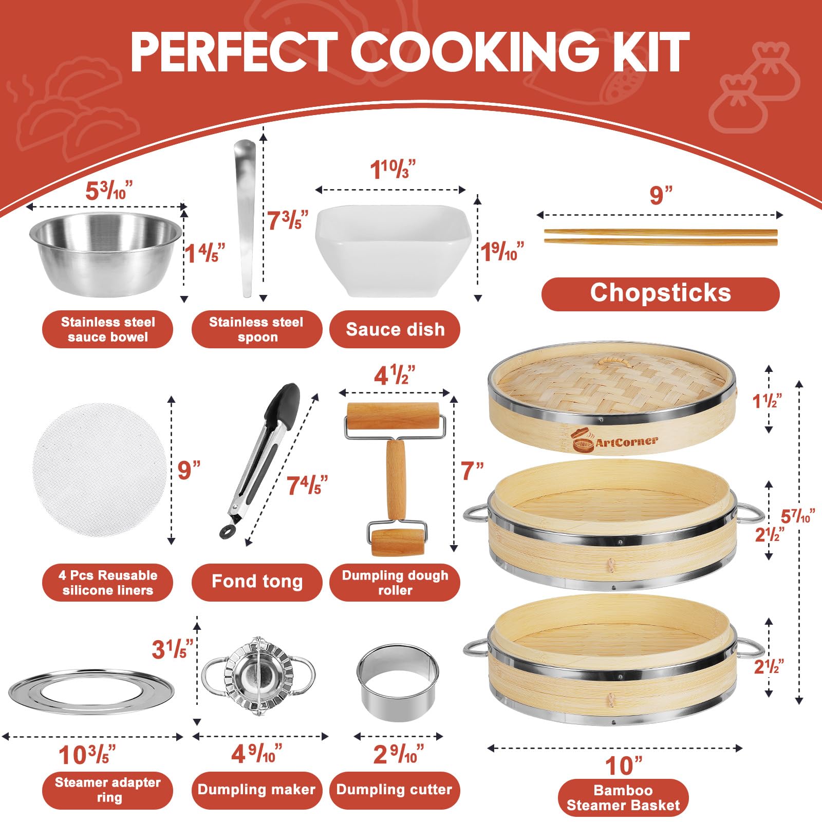 Artcorner recipe book and instruction manual for easy guided steaming.