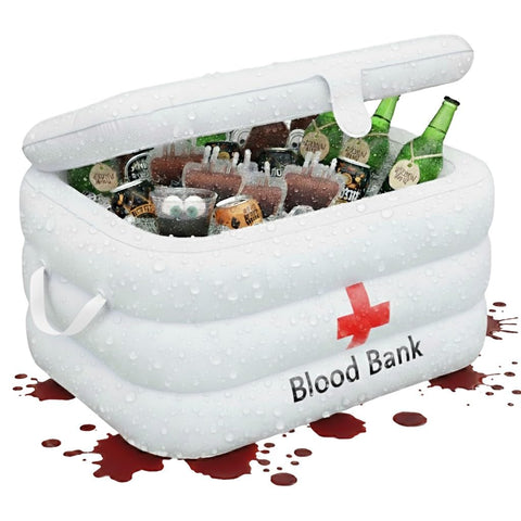 ArtCreativity inflatable blood bank cooler ready to chill drinks at parties.