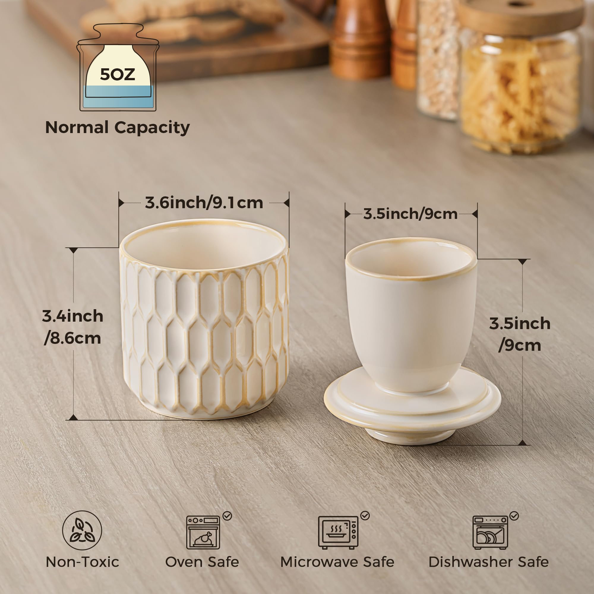 ArteBake butter crock ceramic glaze emphasizes durable, easy-care design.