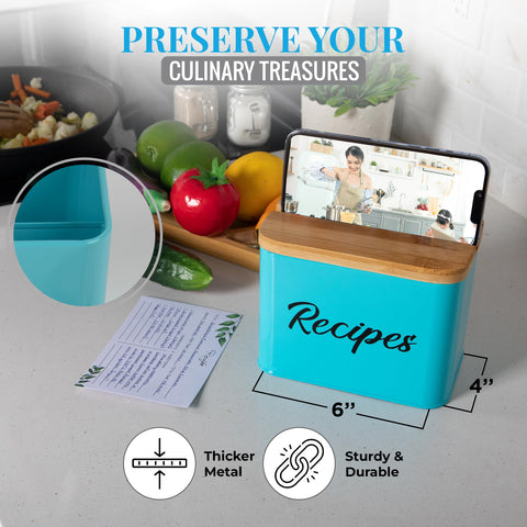 ArtEight white lid detail adds a clean look while organizing recipes