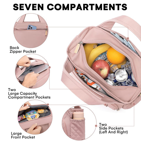 Artelaris lunch bag side pocket holds water bottle or umbrella for on-the-go hydration