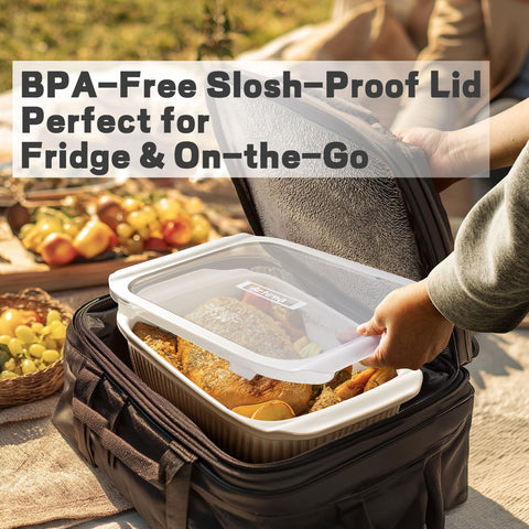 Artena baking dish with lid for secure fridge storage.