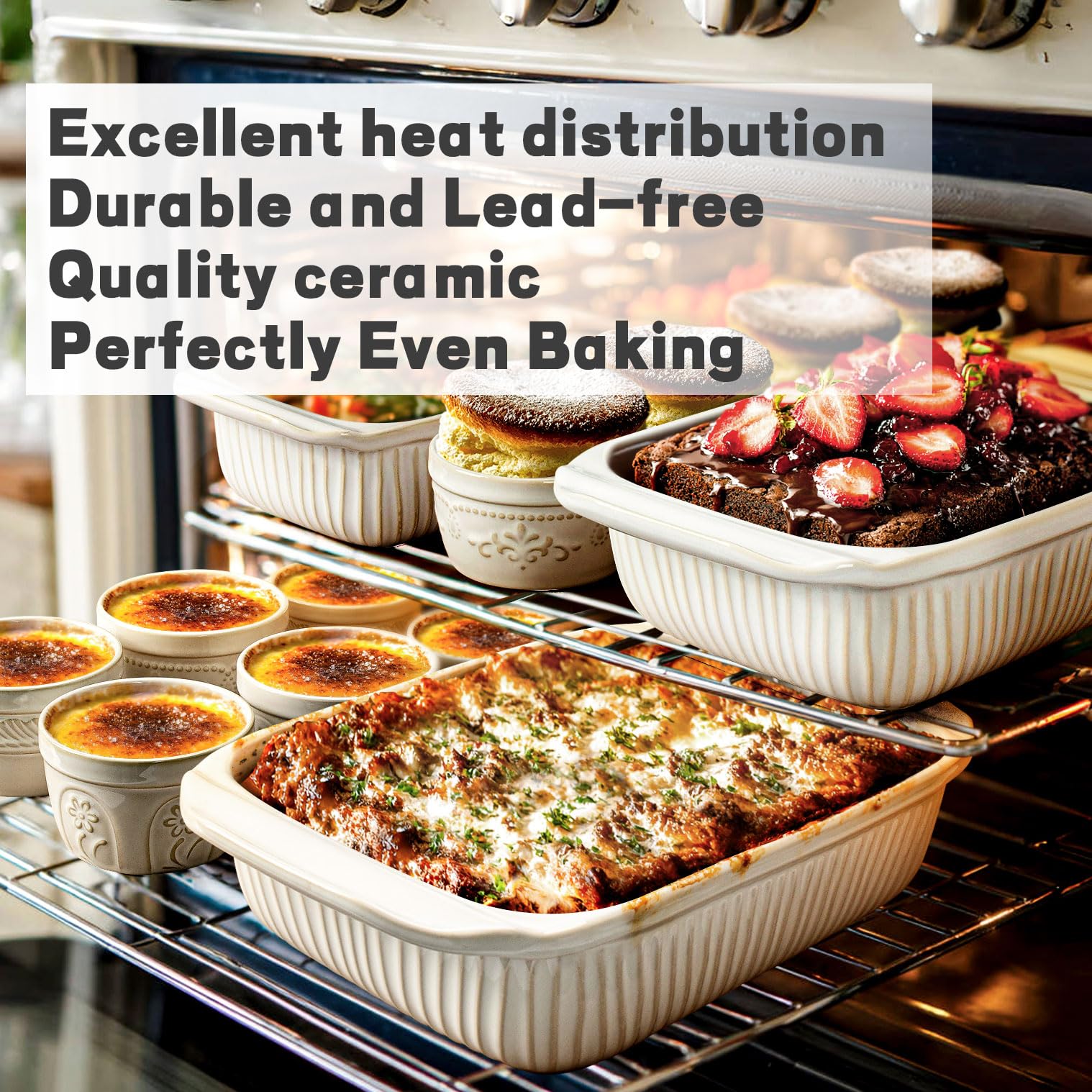 Artena ceramic bakeware set three pieces for versatile cooking.
