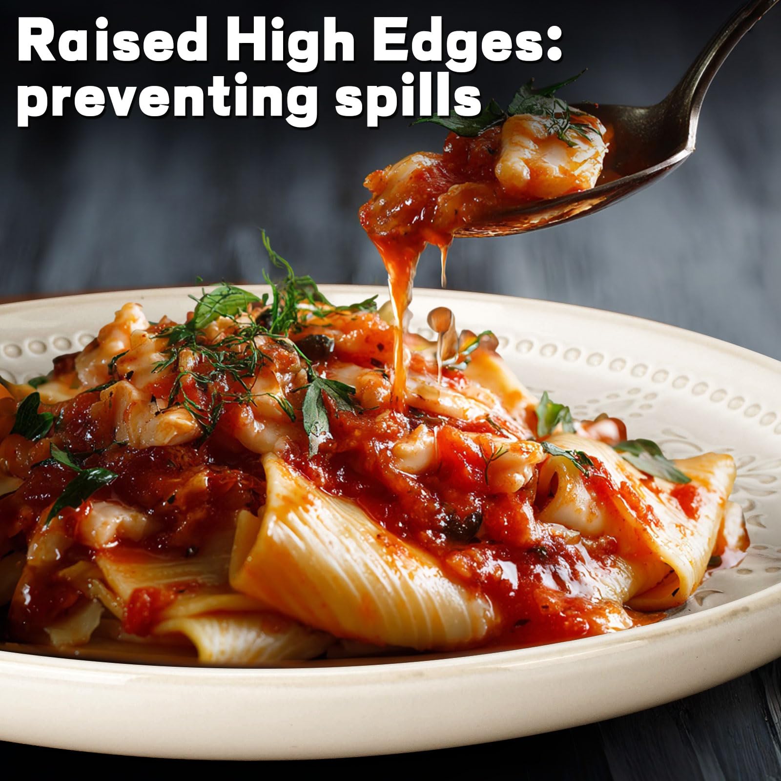 Artena embossed glaze texture adds charm to salads and pasta