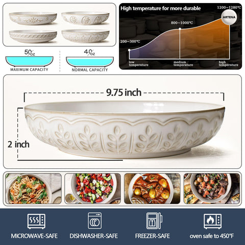 Artena embossed texture surface adds unique character to each bowl.
