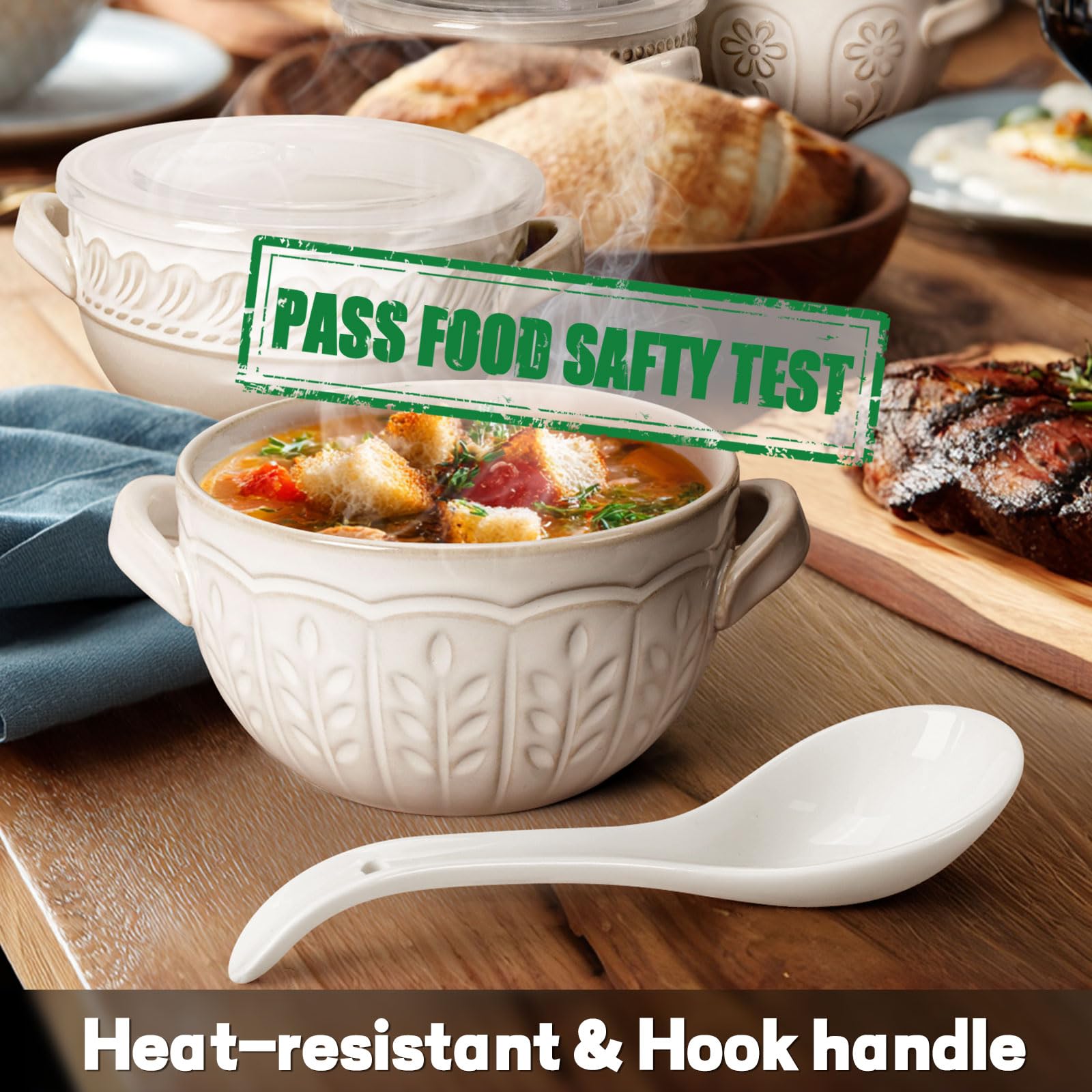 Artena hook-design handle prevents spoon from sliding in bowls