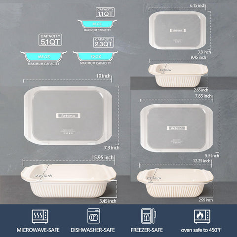 Artena nesting design saves cabinet space with easy storage.