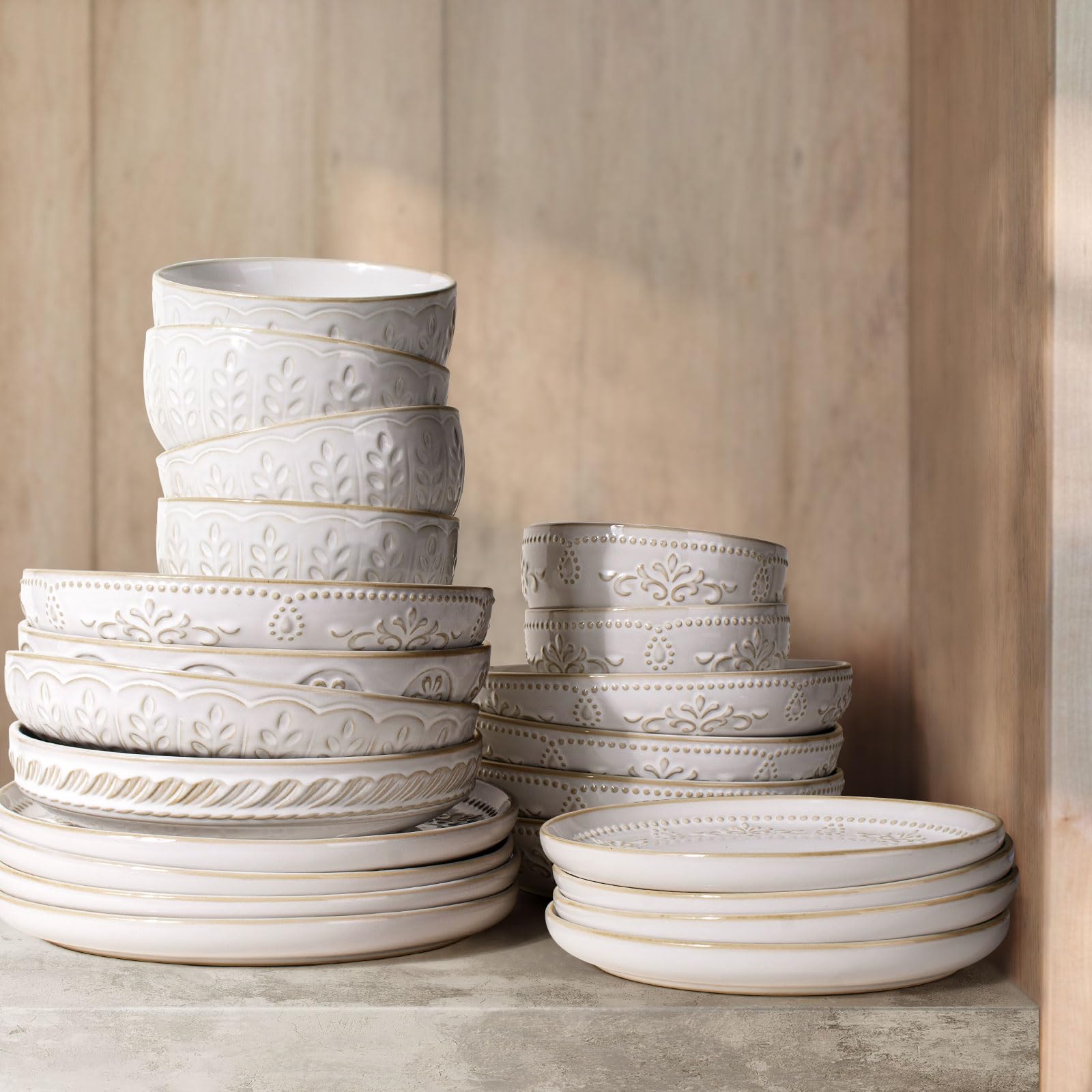 Artena reaction glaze patterns enhance presentation and food appeal.