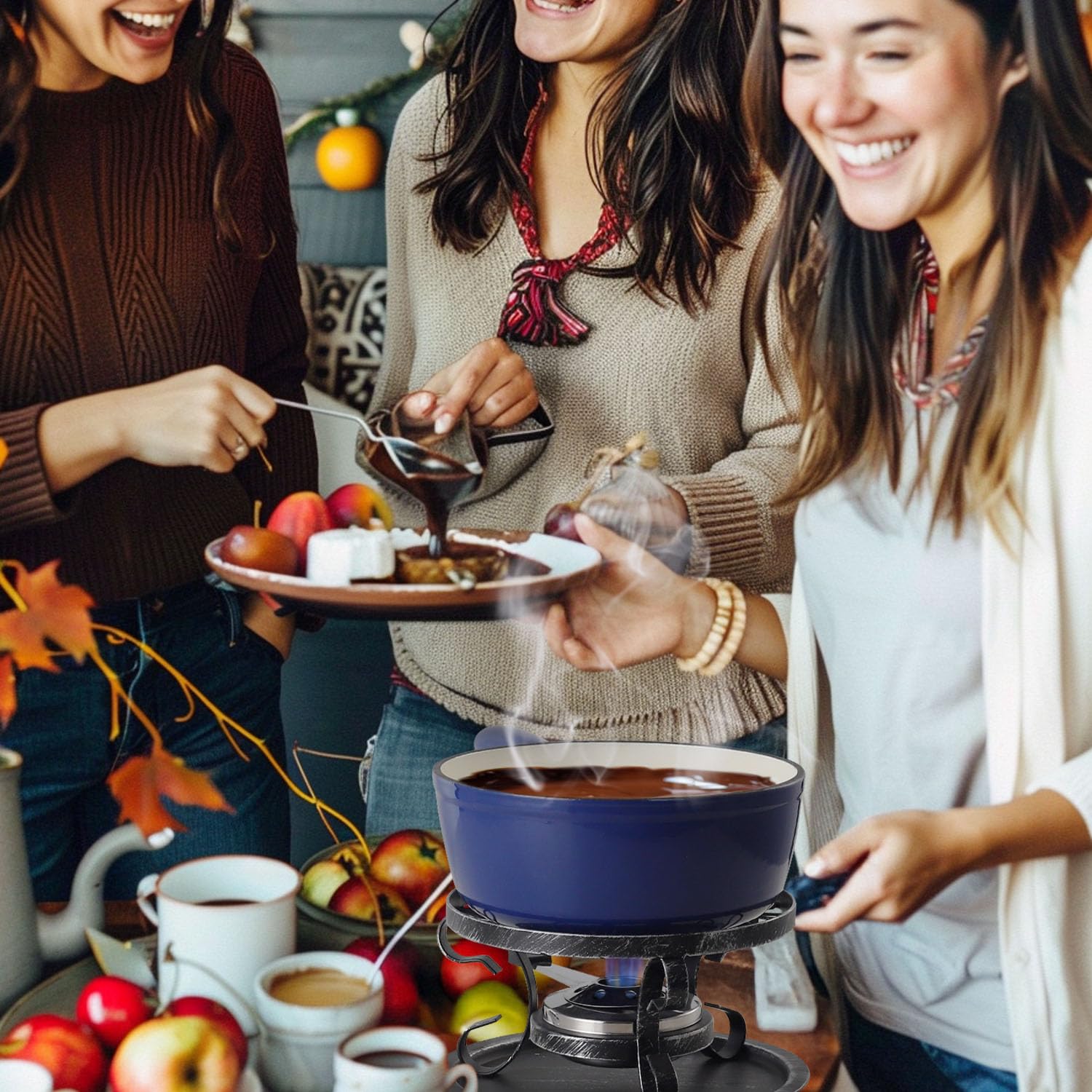 Artestia fondue burner and base for steady heat