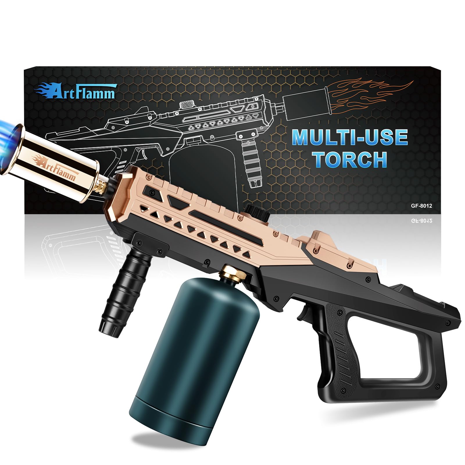 ARTFLAMM Flame Thrower Gun angled view showing precise searing capability