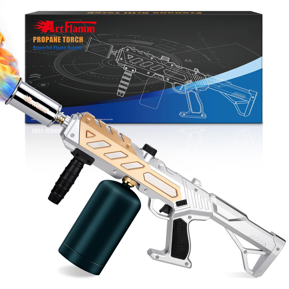 ARTFLAMM powerful torch gun front view for precise searing and grilling
