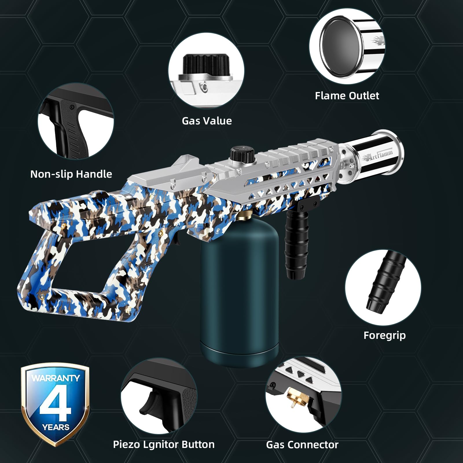 ARTFLAMM propane gun torch makes a practical gift for hobby chefs and craftsmen.