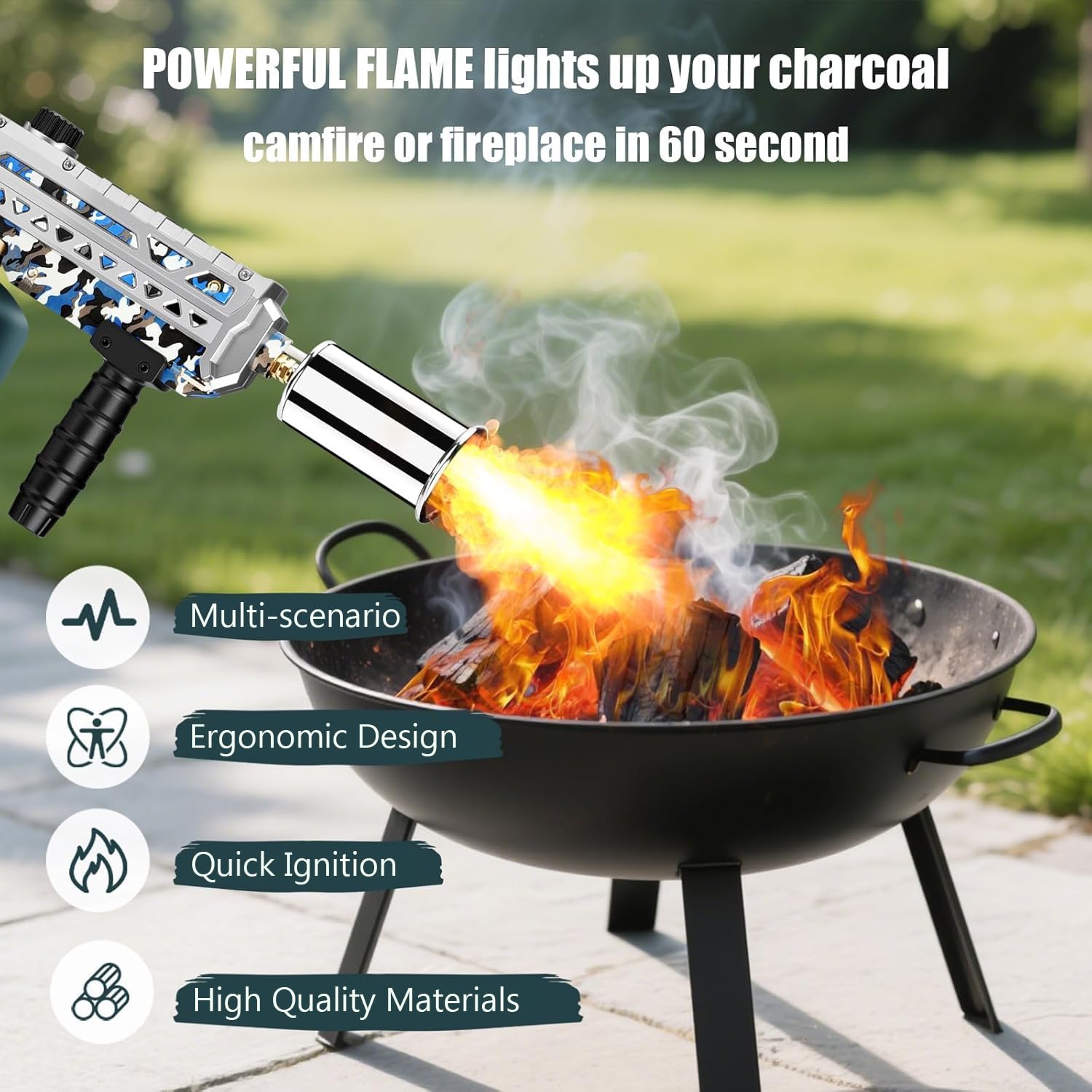 ARTFLAMM propane gun torch with piezo ignition for quick, safe lighting.