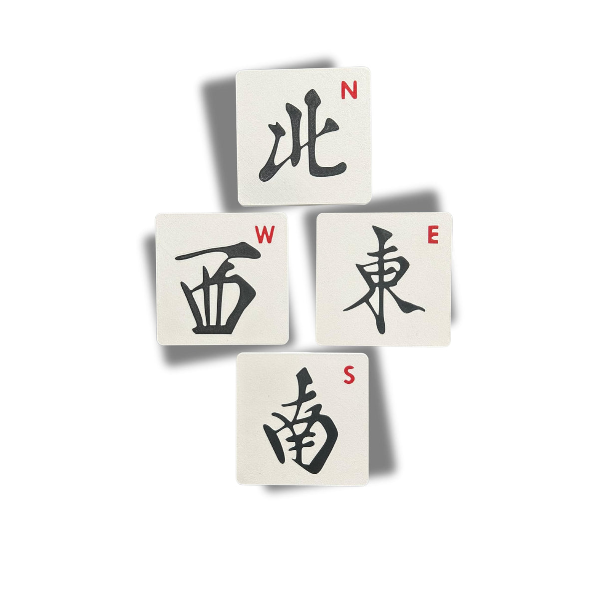 Artful 3D Mahjong North coaster; durable PLA protects tabletops.