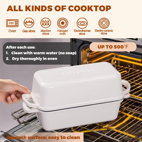 Articasting cast iron pan ensures even heat retention throughout long bakes.