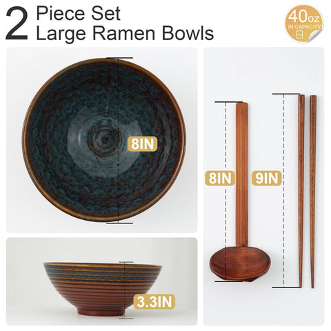 ArtifexCeram ramen spoons paired with bowls for a complete dining experience