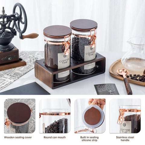 ARTIFORM coffee beans visible in glass jars for easy viewing.