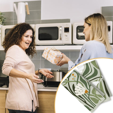 ArtisaEura mid-century modern kitchen decor with towels adding retro flair.