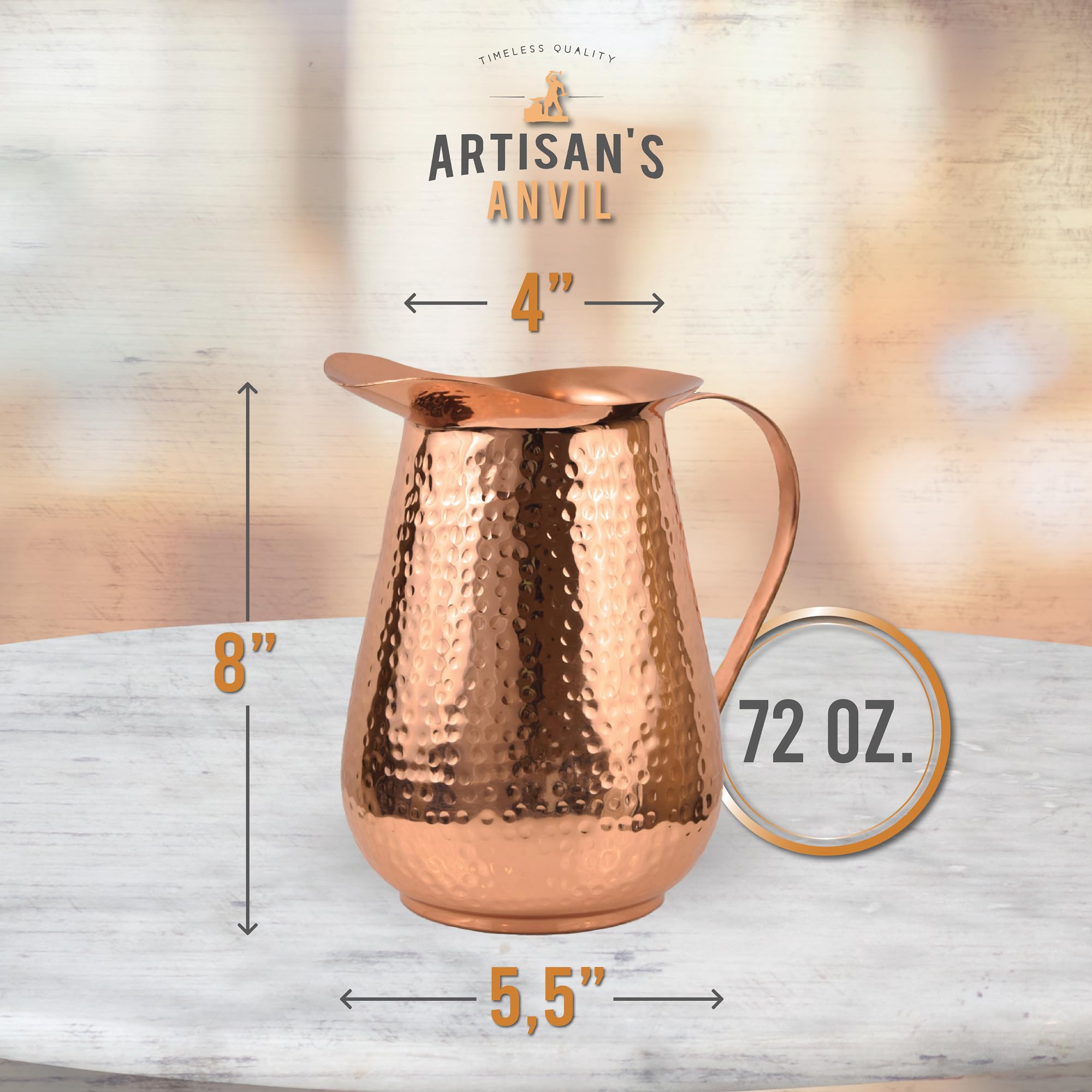 Artisan's Anvil interior pure copper sheen supports quick cooling and clean pours.