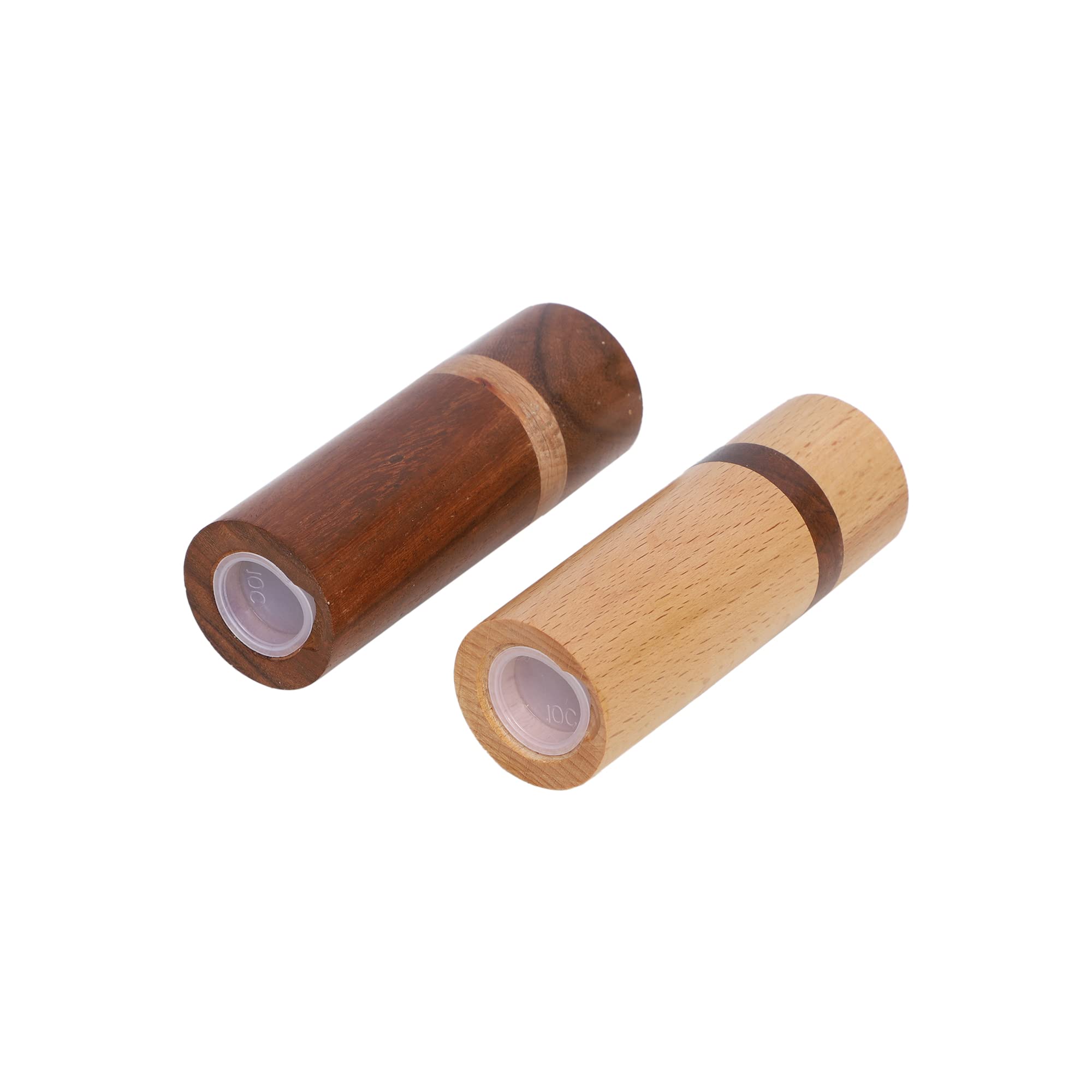 Artistic India compact shakers fit comfortably in hand for everyday use.