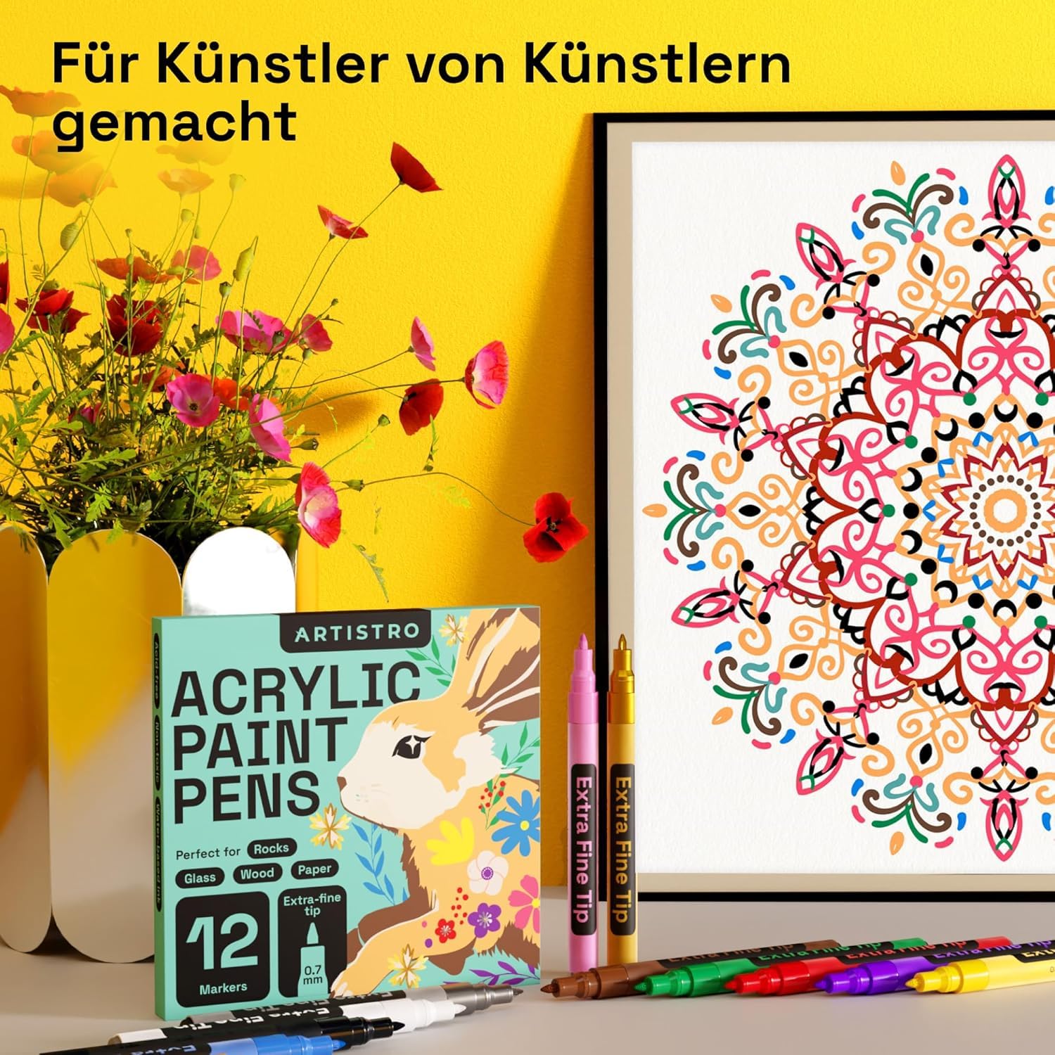 Artistro wood markers for signs and crafts with opaque, vivid color.