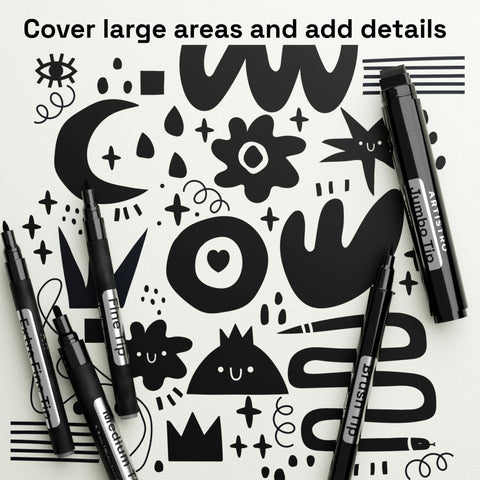 Artistro 5 Black Paint Pen on metal for crisp lines and quick-drying coating