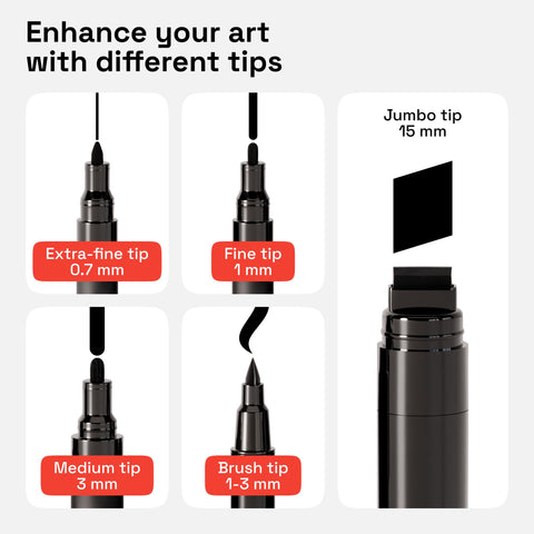 Artistro 5 Black Paint Pen on rock for durable, vibrant designs