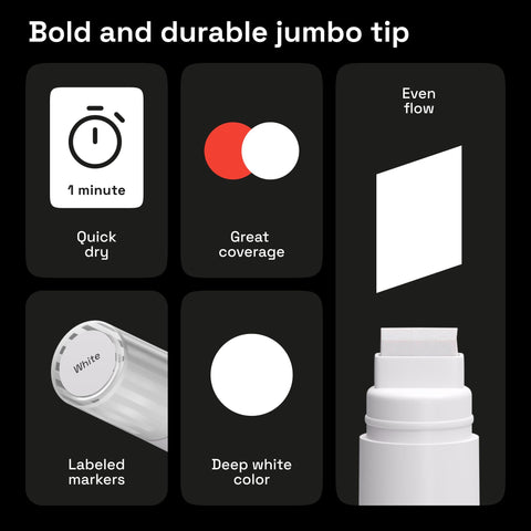 ARTISTRO 5 white paint pen for ceramic surfaces adds glossy, quick-drying details.