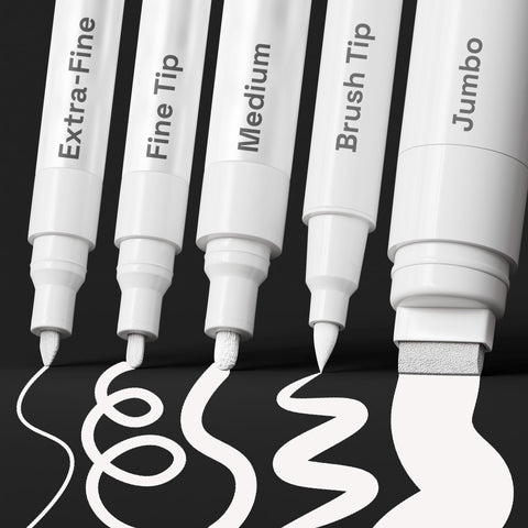 ARTISTRO 5 white paint pen for glass marking with opaque, durable lines.