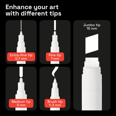 ARTISTRO 5 white paint pen for rock painting with quick-dry coverage.