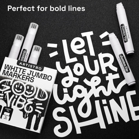 ARTISTRO 5 white paint pen for tire markings on rubber surfaces.