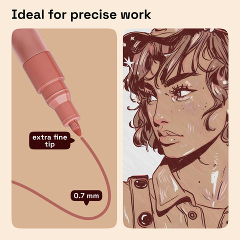 Artistro skin tone pens on ceramic pottery provide crisp detailing
