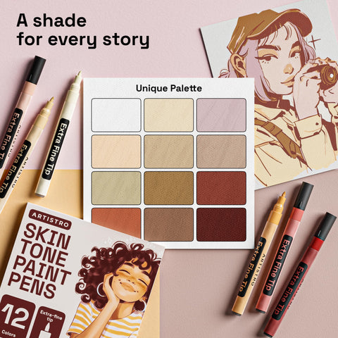 Artistro skin tone pens set for rock painting projects