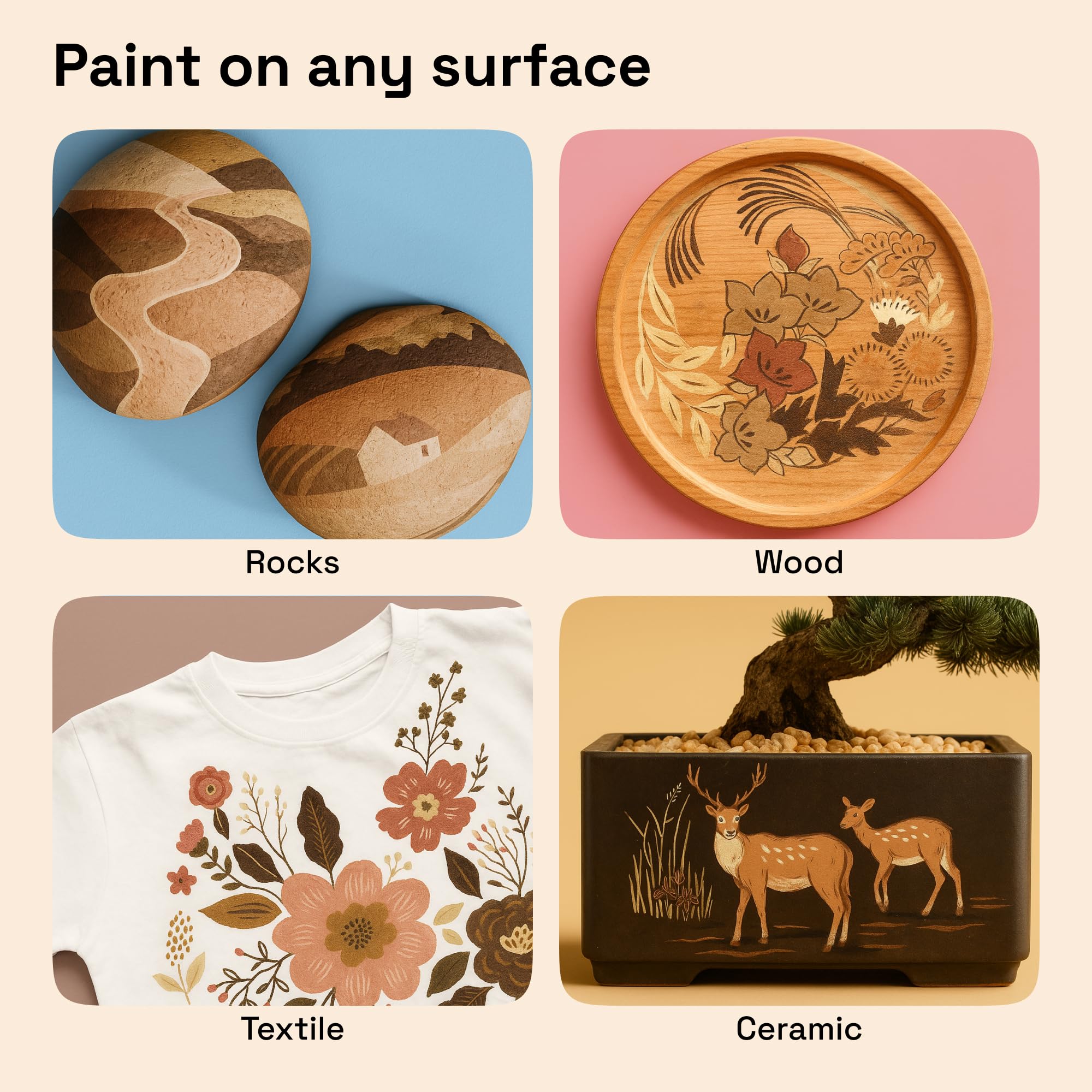 Artistro skin tone pens on wood yield fine outlines
