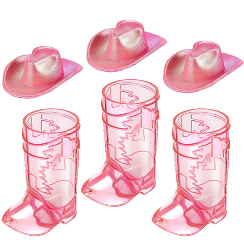 Artlunar pink cowgirl boots shot glasses for festive entertaining and party favors.