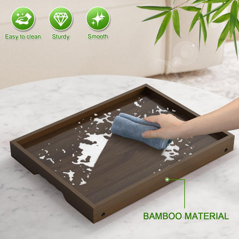 Artmalle bed tray table lips around to prevent spills during snacks