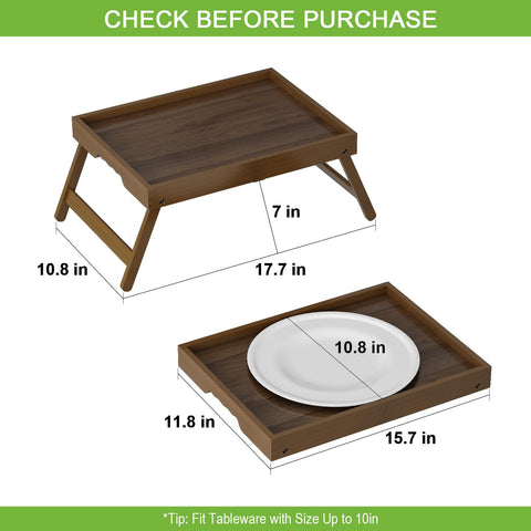 Artmalle bed tray table in open dimensions for comfortable use