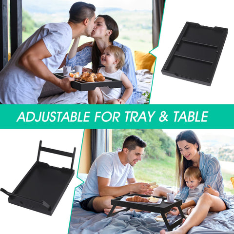 Artmeer tray features ergonomic handles for easy carrying between rooms.