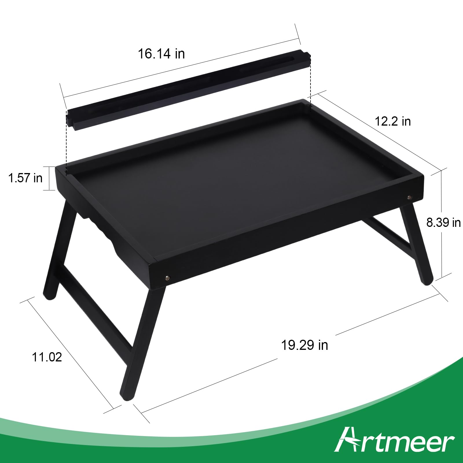 Artmeer snack tray convenient for in-bed meals and TV time
